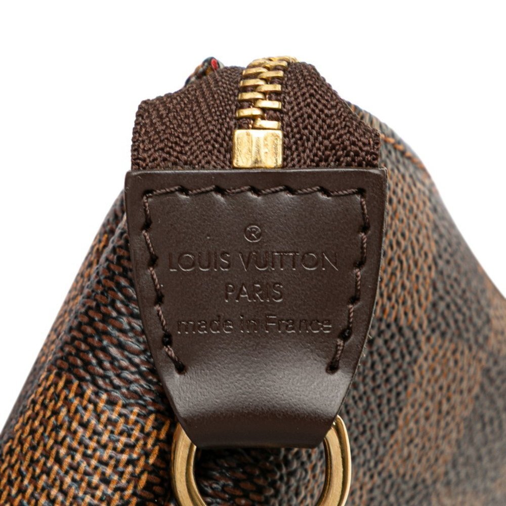 LOUIS VUITTON Brown Damier Leather Pochette Mini Bag - Picture 8 of 9